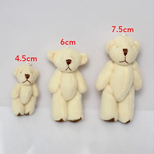 1pack/20pcs Mini Joint Bear Plush toys Wedding gifts Kids Cartoon toys Christmas gifts Couple Gifts Wholesale Hot sales