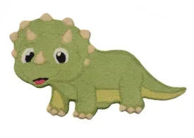 2'6" x 4' Kids Green Dino Hand Tufted Wool Rug