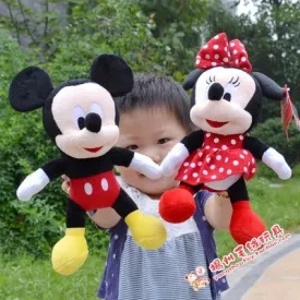 28CM-30CM  Lovely Mickey Mouse And Minnie Mouse Stuffed animal Soft Plush Toys Christmas Gifts education plush toys