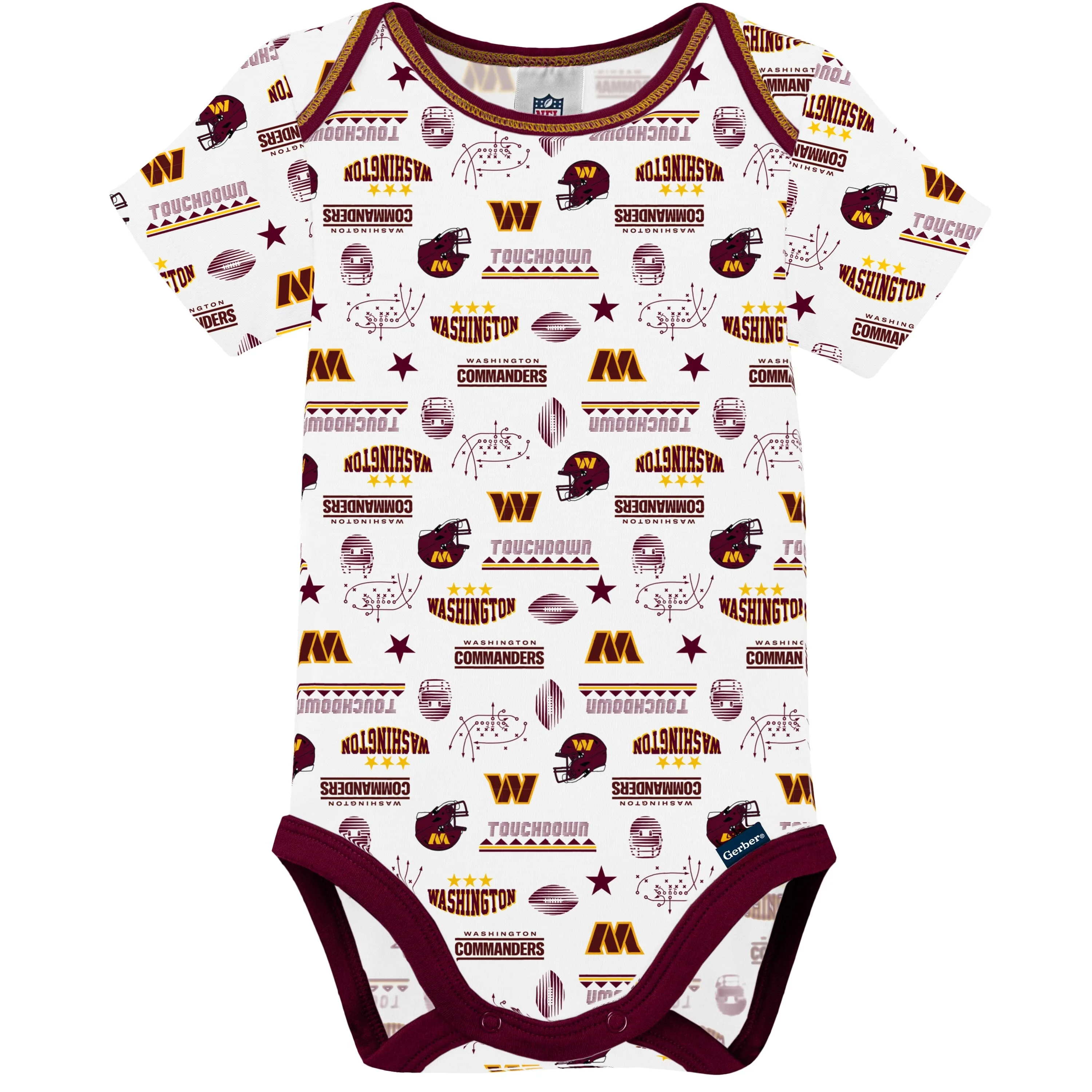 3-Pack Baby Boys Washington Commanders Short Sleeve Bodysuits