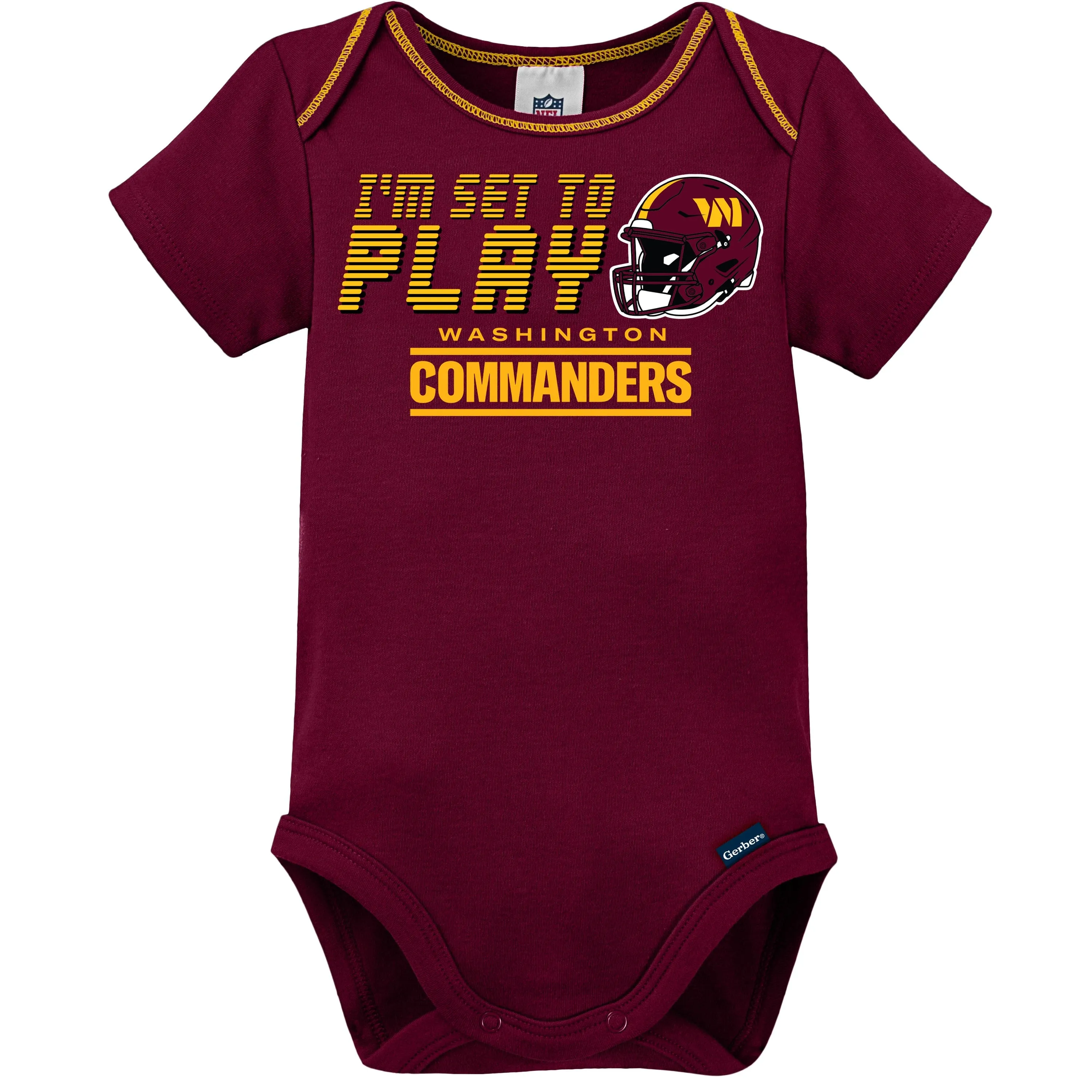 3-Pack Baby Boys Washington Commanders Short Sleeve Bodysuits