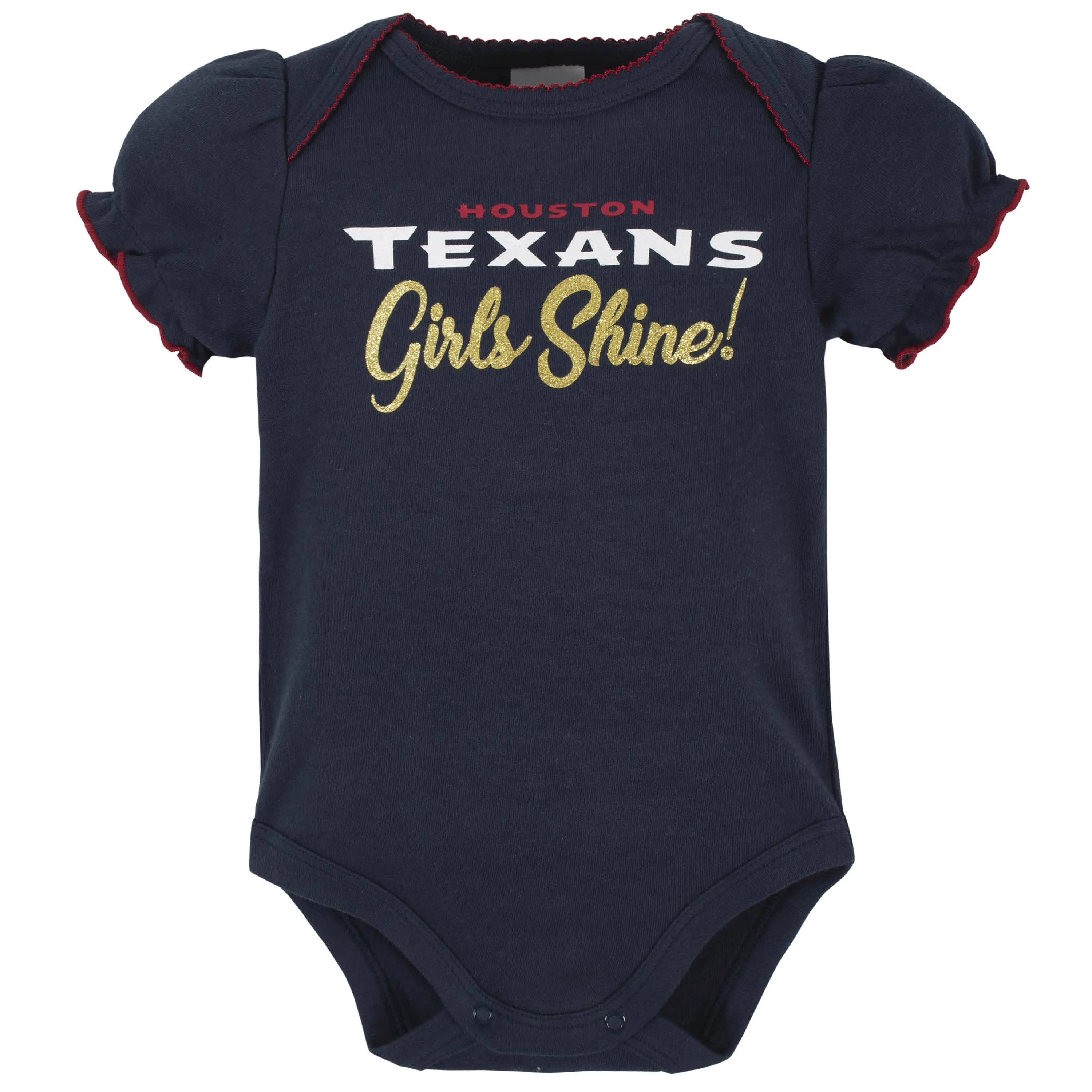 3-Pack Baby Girls Houston Texans Short Sleeve Bodysuits