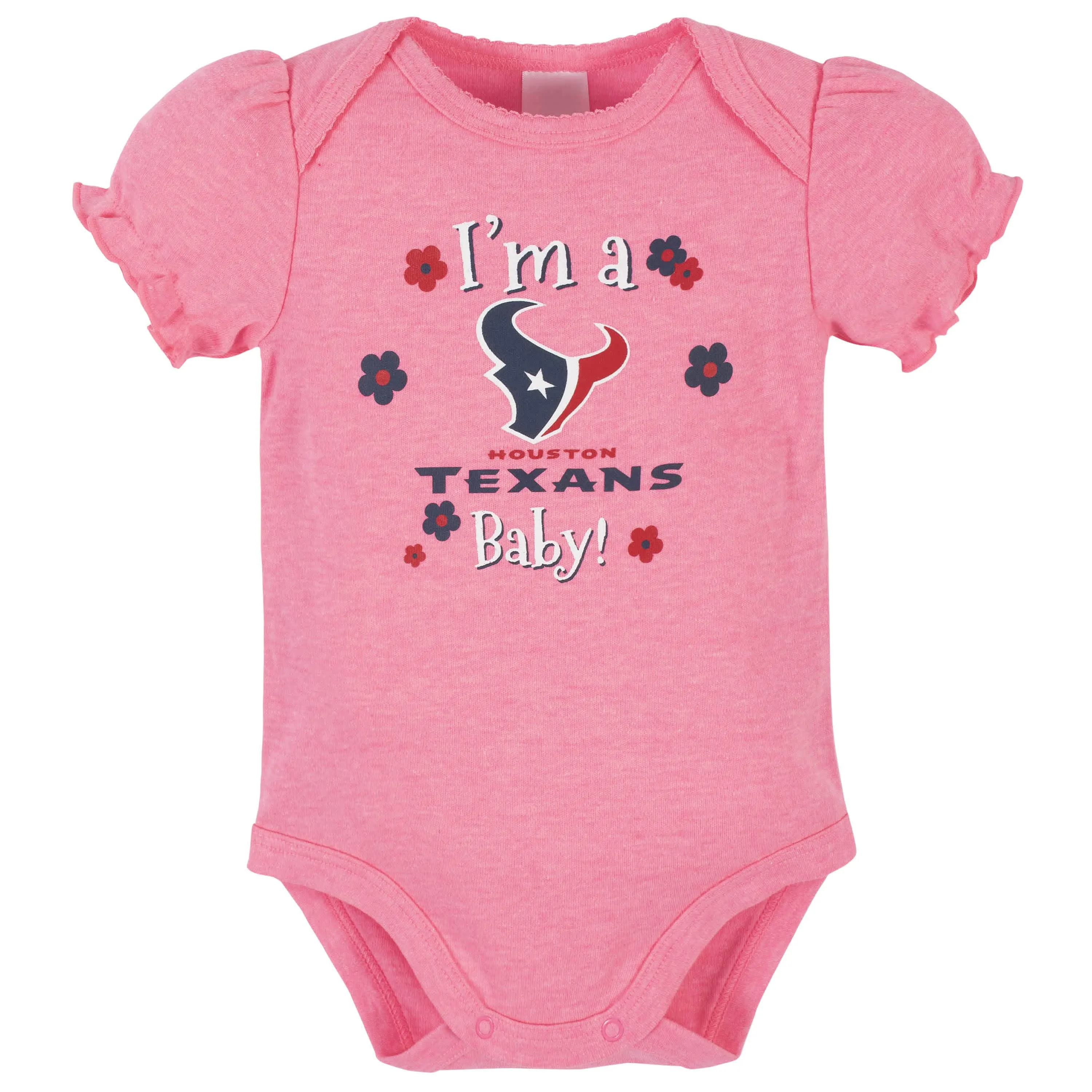 3-Pack Baby Girls Houston Texans Short Sleeve Bodysuits