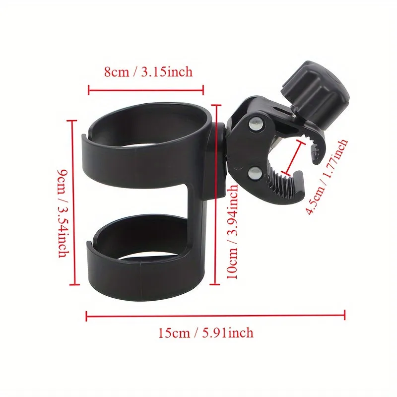 360 Rotatable Black Stroller Cup Holder