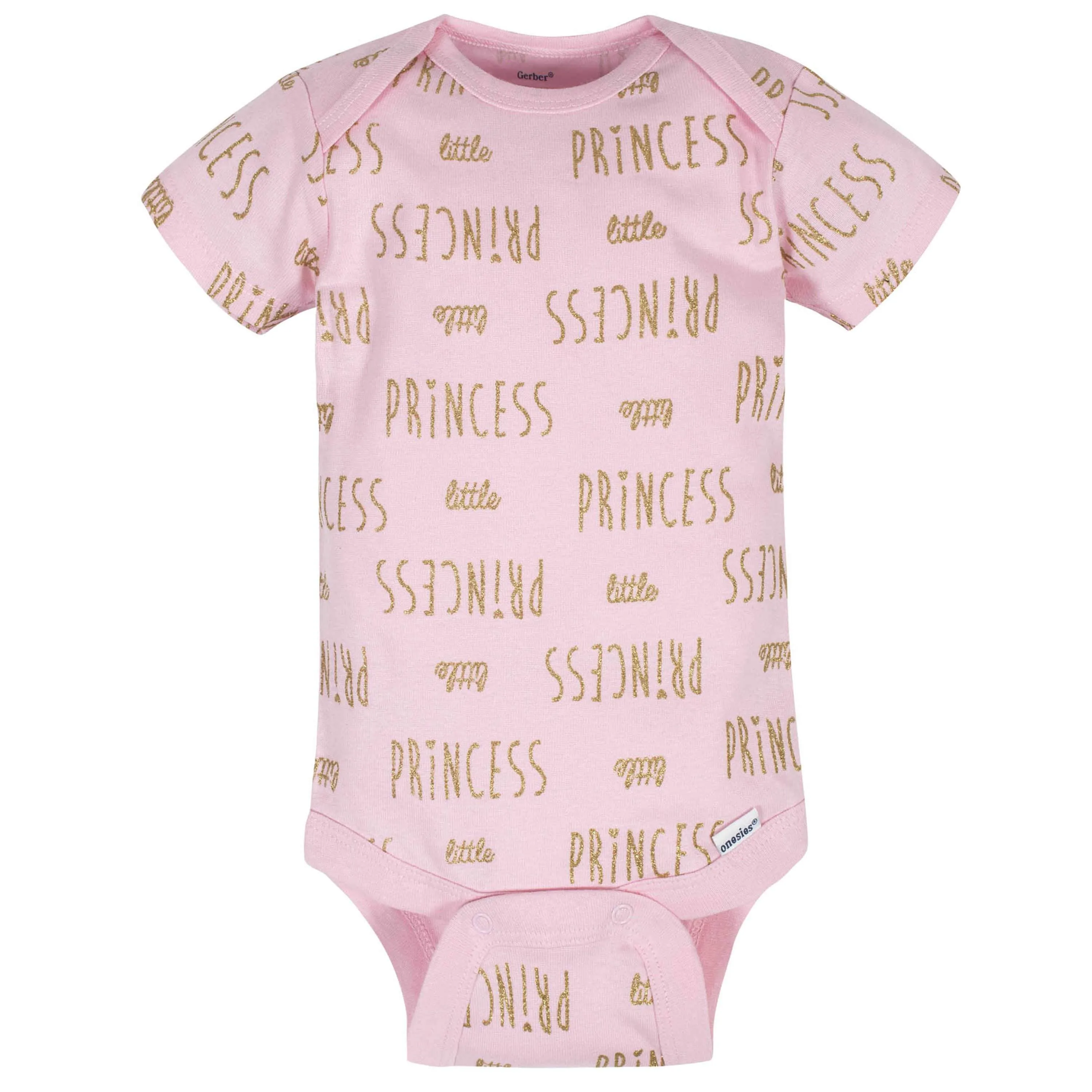 4-Pack Baby Girls Princess Short Sleeve Onesies® Bodysuits