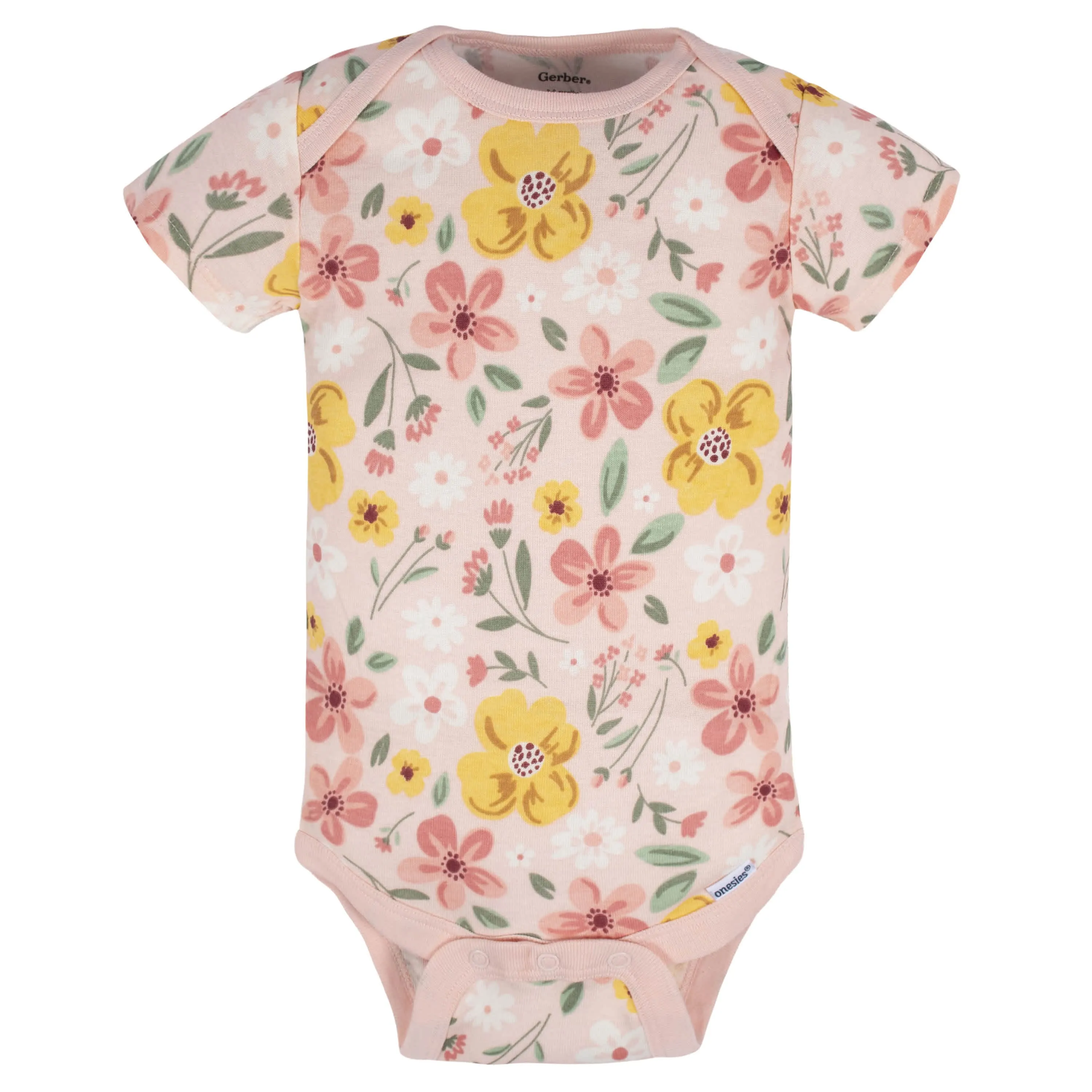 5-Pack Baby Girls Golden Floral Onesies® Bodysuits