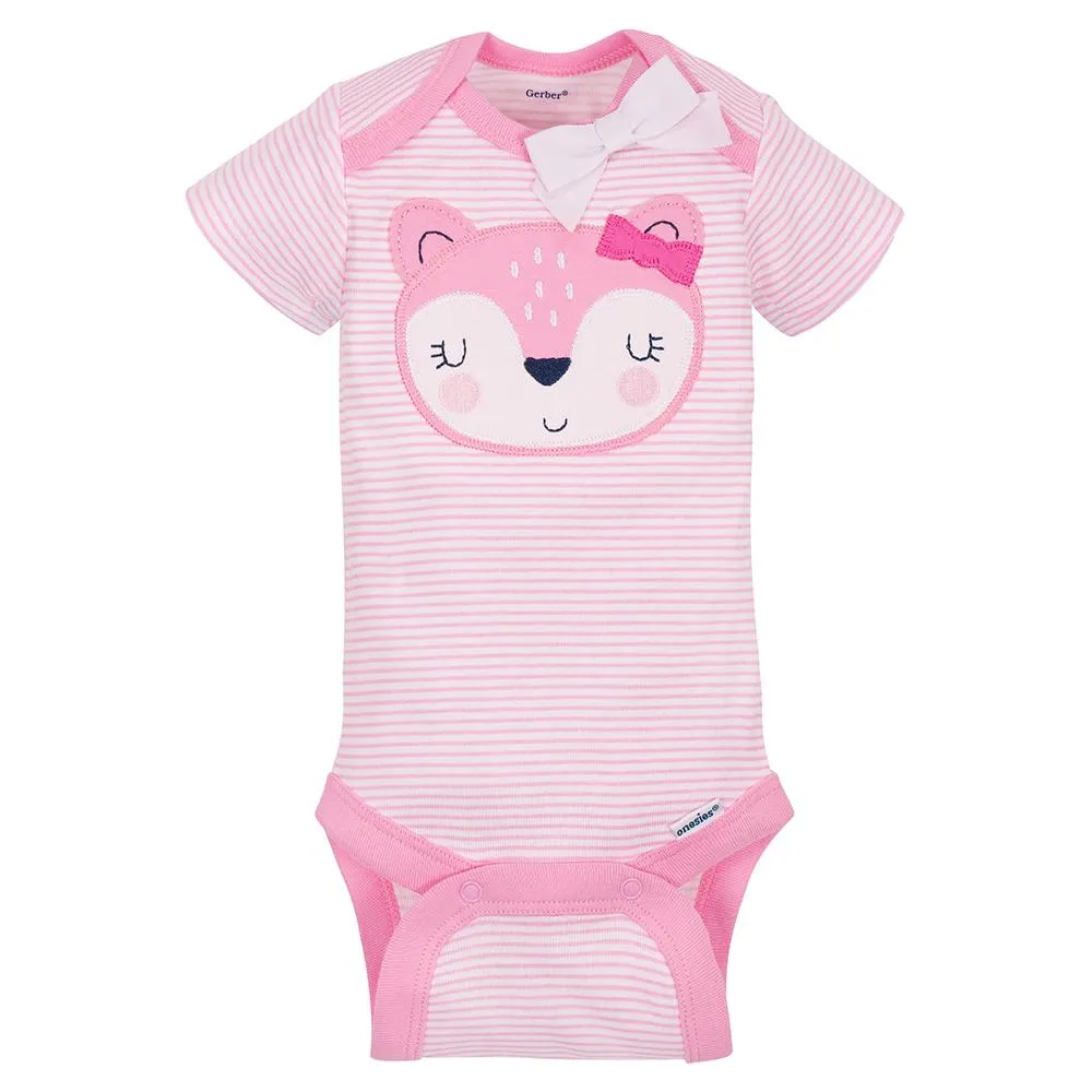 5-Pack Girls Fox Short Sleeve Onesies® Bodysuits