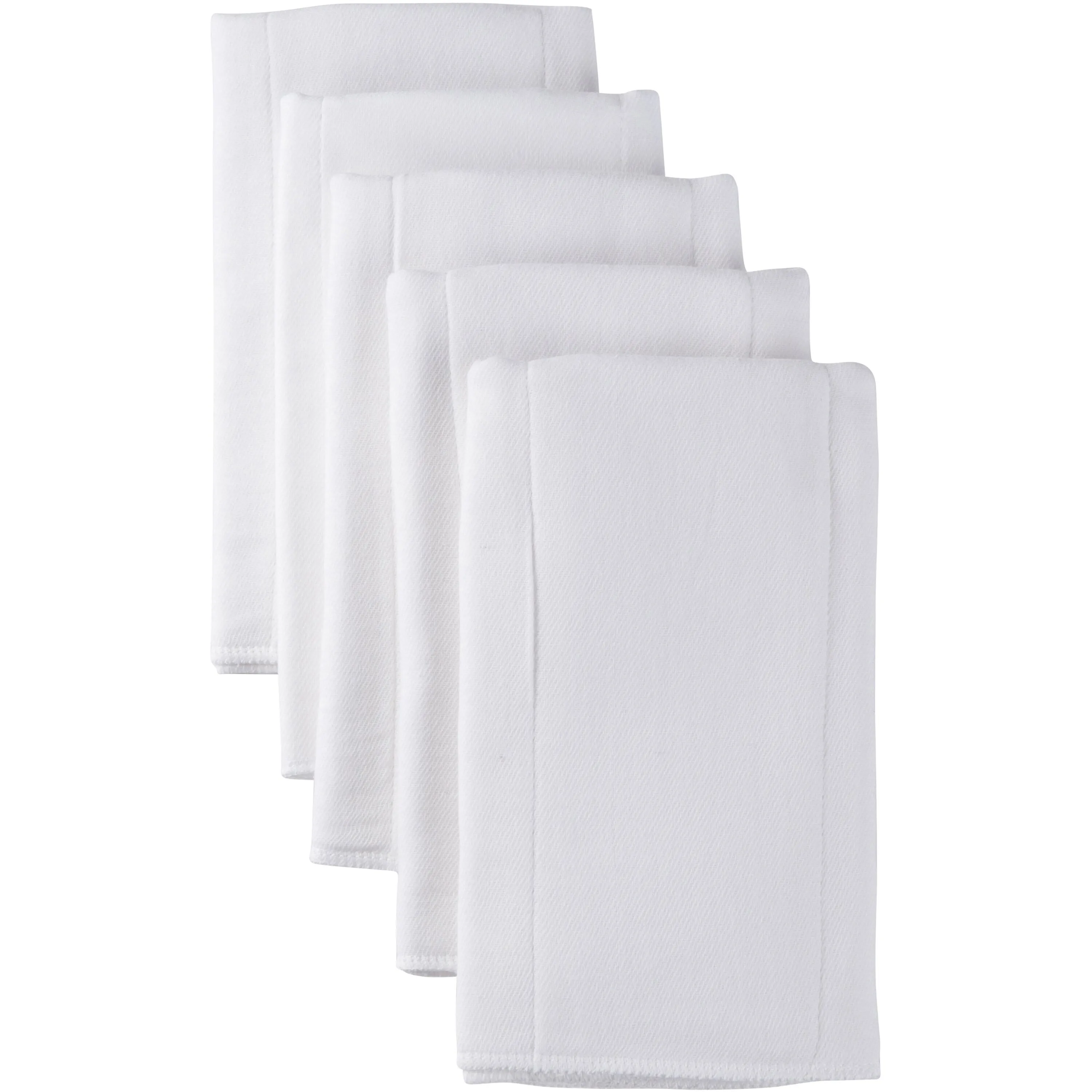 5-Pack Premium White Prefold Gauze Cloth Diapers