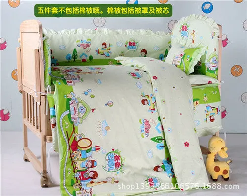 5Pcs baby crib bedding set kids bedding set 100x60cm newborn baby bed set crib bumper baby cot set baby bed bumper Free shipping