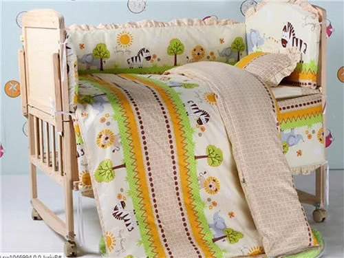 5Pcs baby crib bedding set kids bedding set 100x60cm newborn baby bed set crib bumper baby cot set baby bed bumper Free shipping