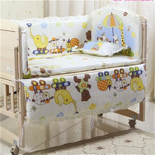 5Pcs baby crib bedding set kids bedding set 100x60cm newborn baby bed set crib bumper baby cot set baby bed bumper Free shipping