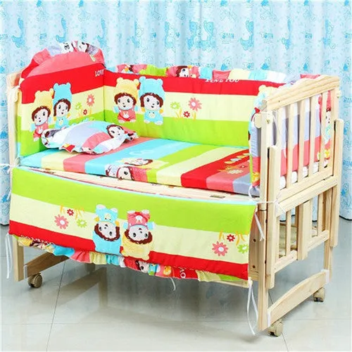 5Pcs baby crib bedding set kids bedding set 100x60cm newborn baby bed set crib bumper baby cot set baby bed bumper Free shipping