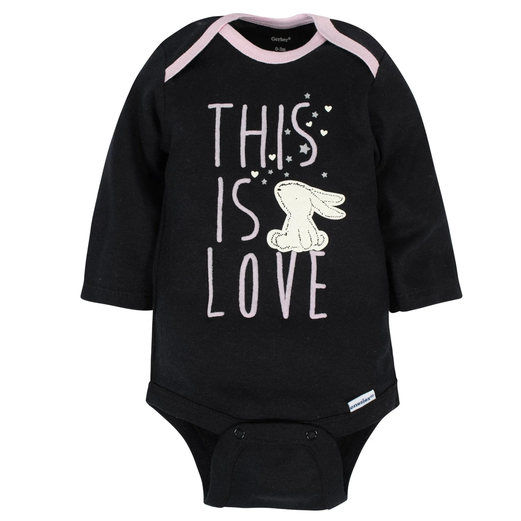 6-Pack Baby Girls Bunny Long Sleeve Onesies® Bodysuits