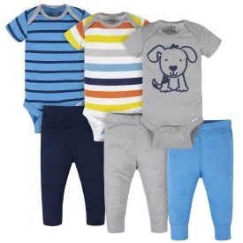 6-Piece Baby Boys Dog Onesies® Brand Bodysuits & Pants Set