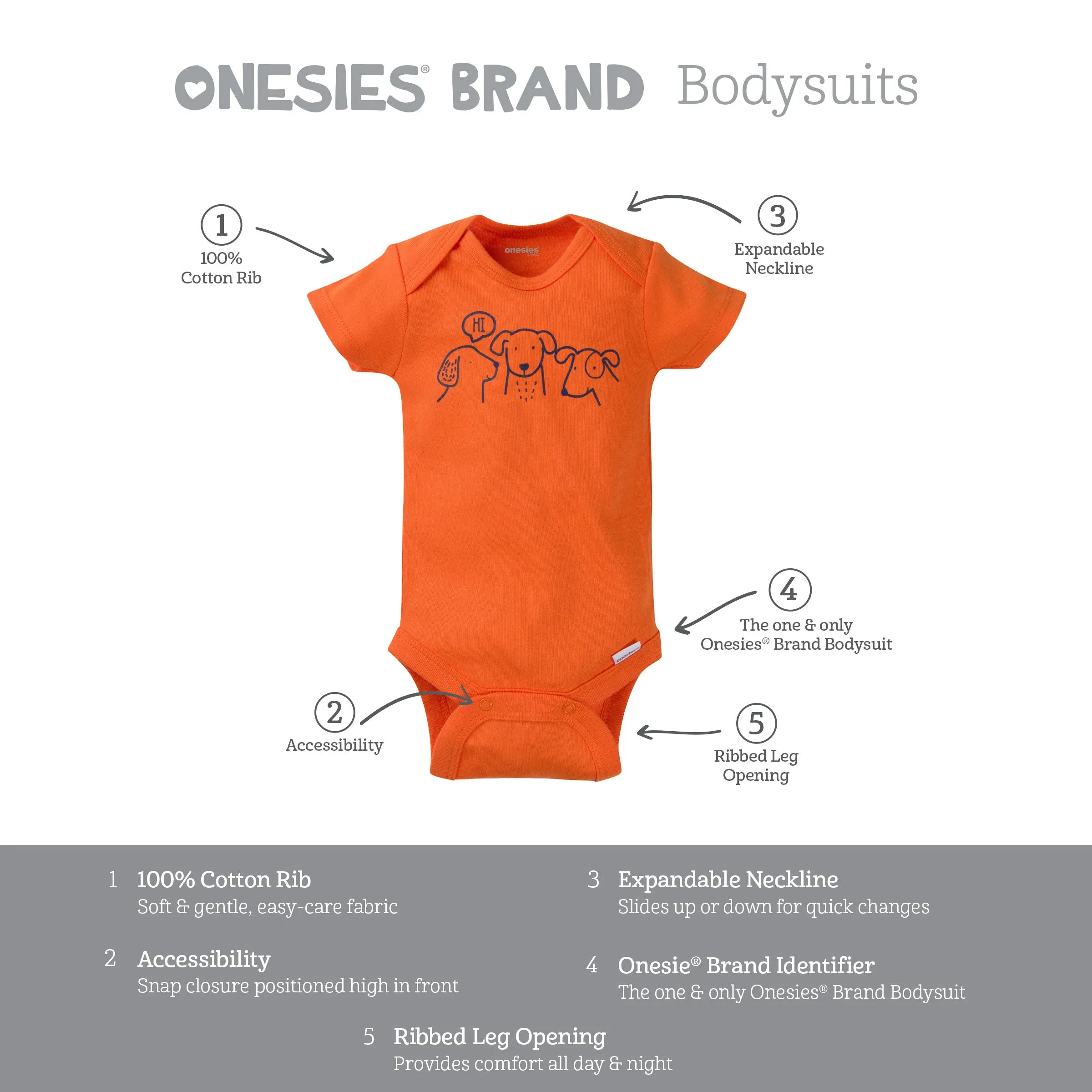 6-Piece Baby Boys Dog Onesies® Brand Bodysuits & Pants Set