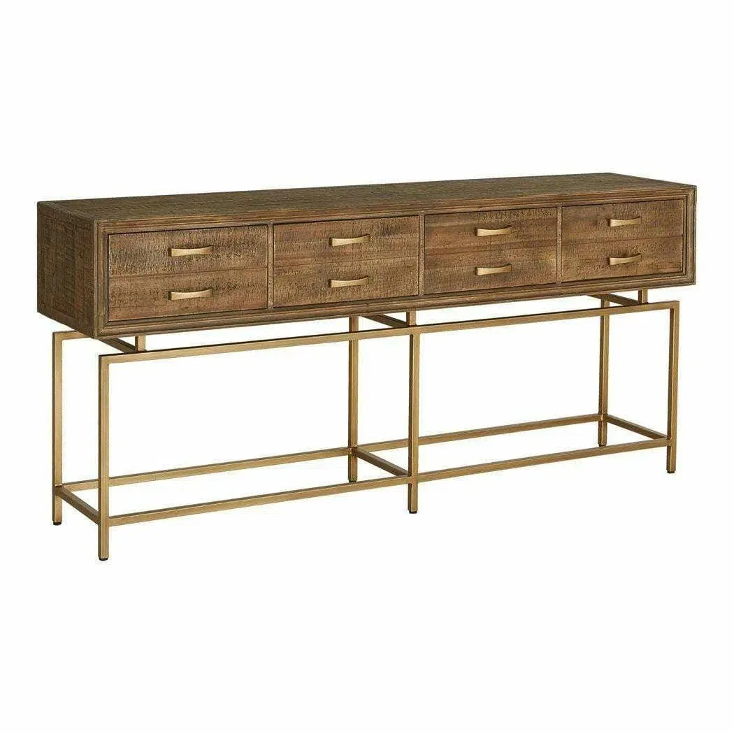 71 Inch Console Table Natural Art Deco