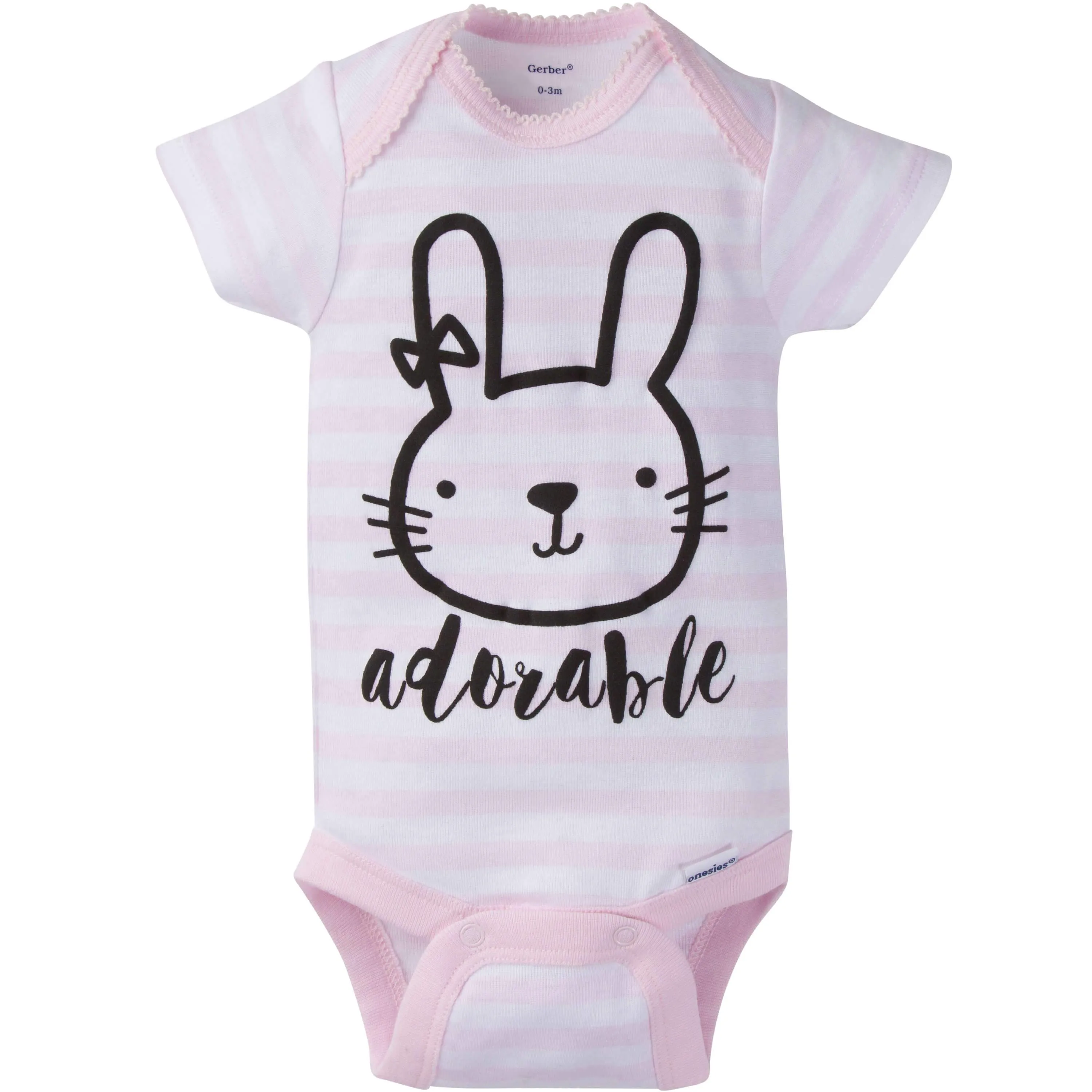 8-Pack Baby Girls Bunny Short-Sleeve Onesies® Bodysuits