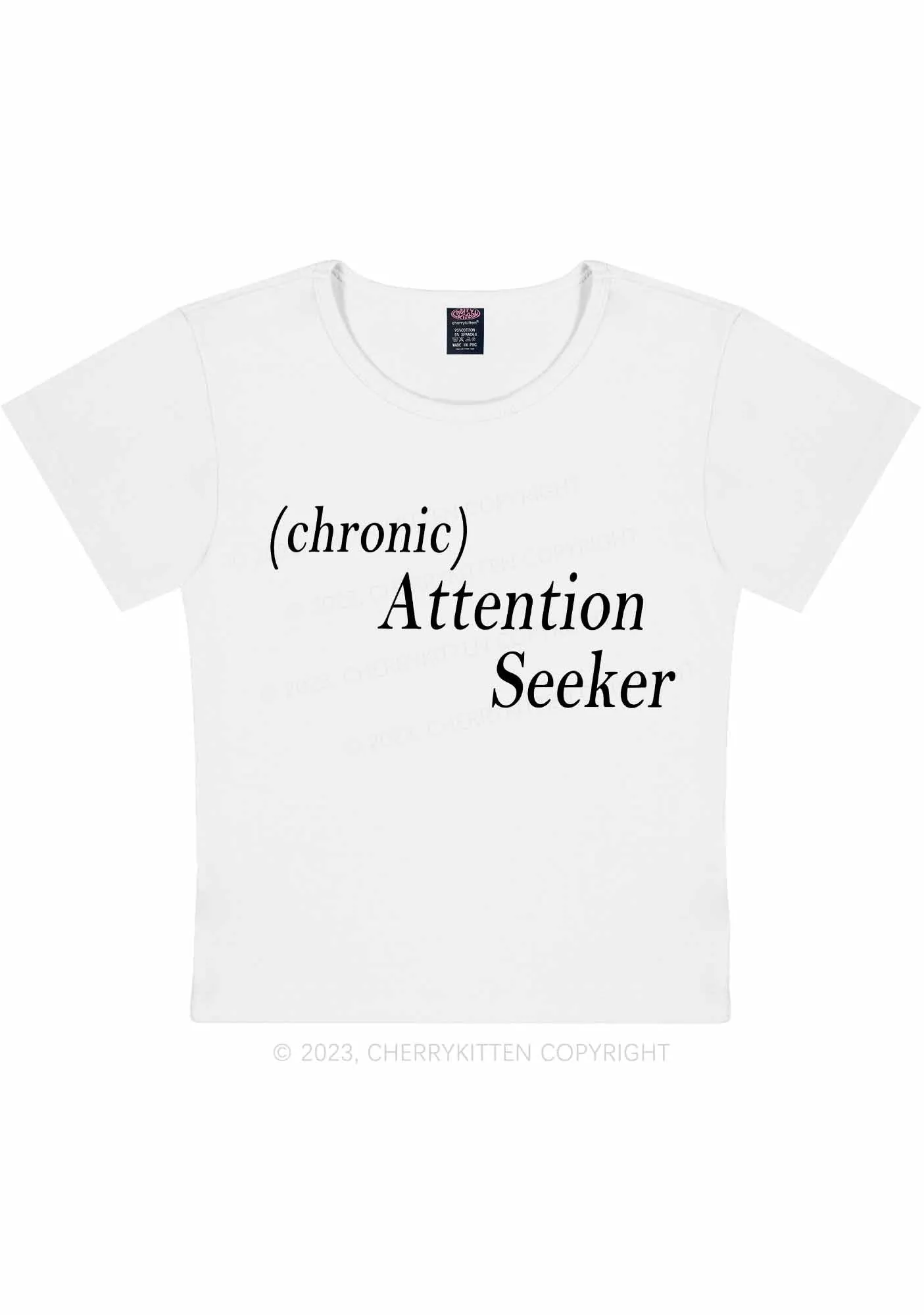 Attention Seeker Y2K Baby Tee Cherrykitten