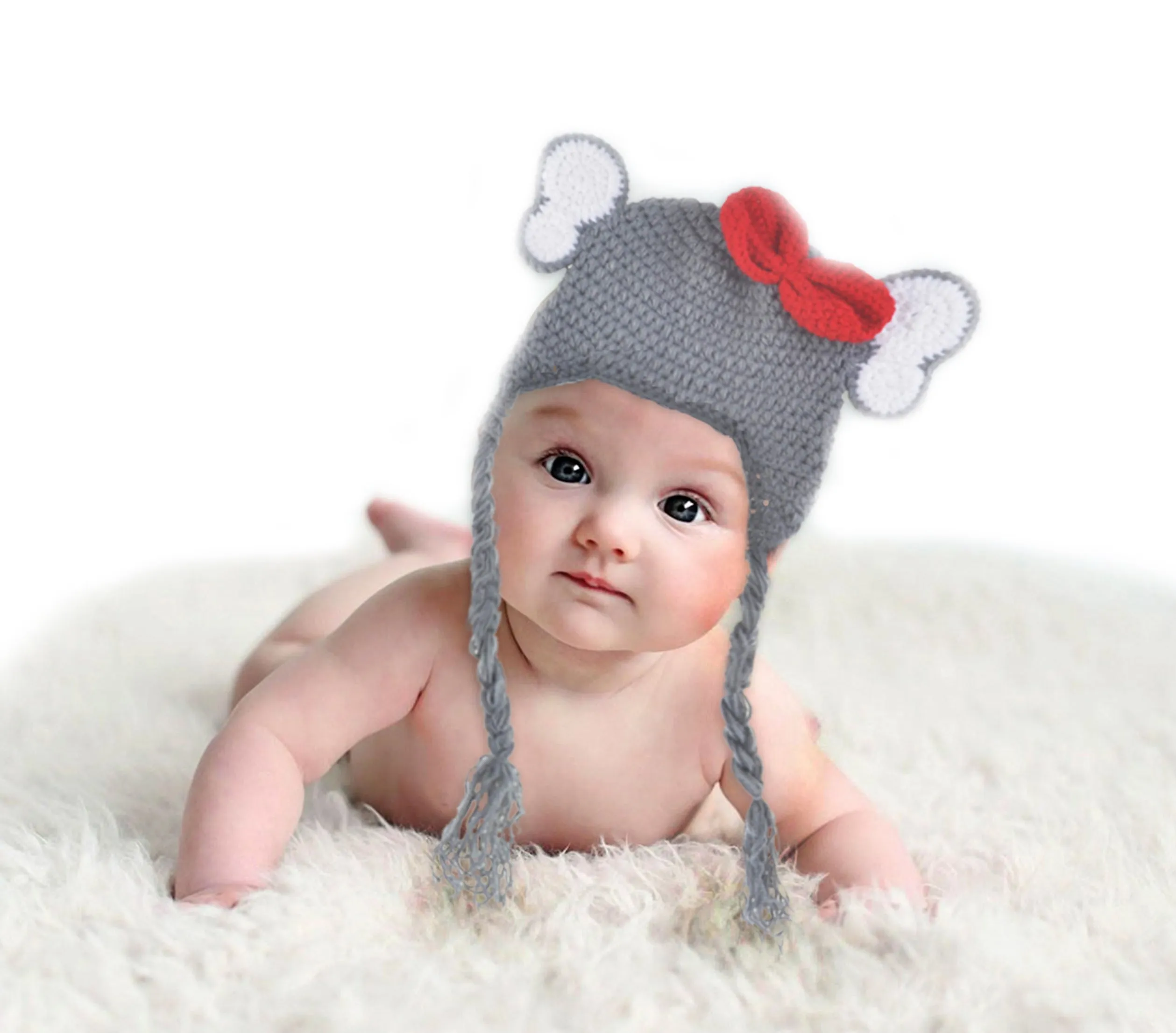 Babymoon Elephant Newborn Photography Crochet Outfit Costume