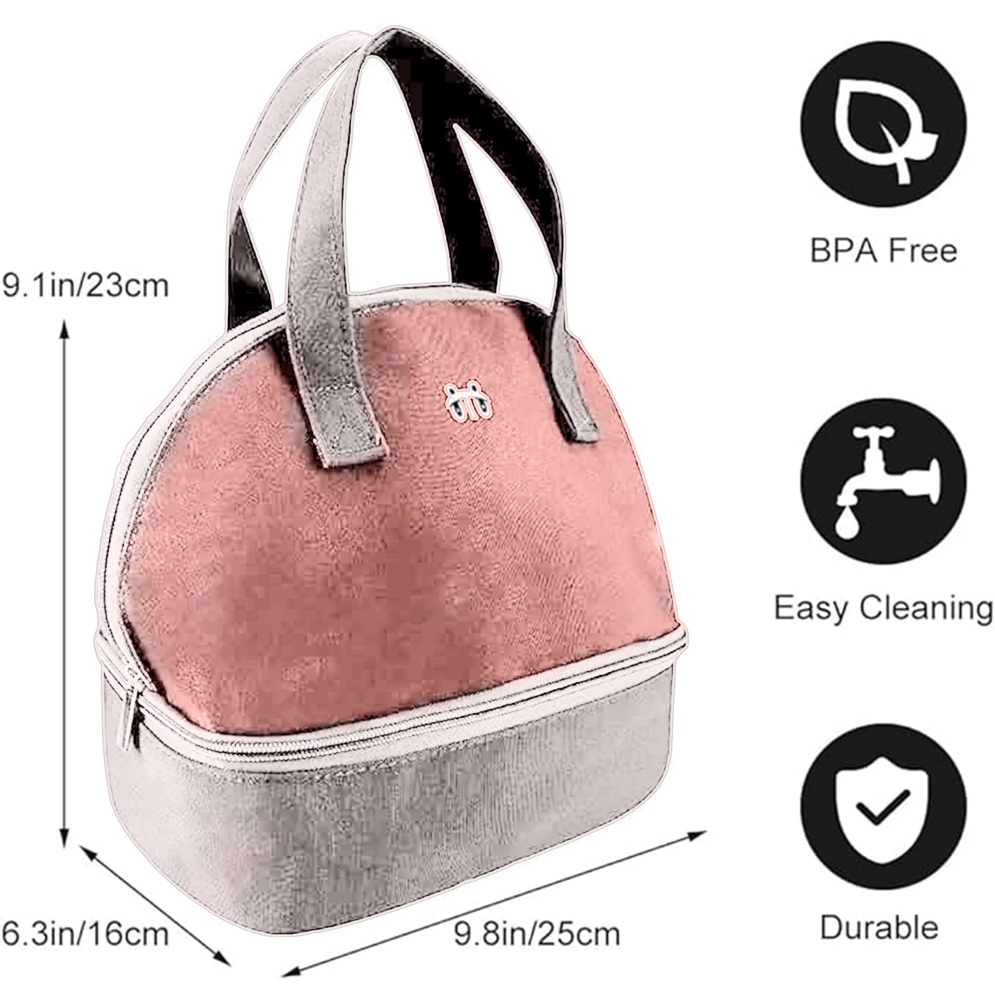 Babymoon Milk Preservation Baby Moms Mothers Diaper Bag | Portable Travel Insulated | Milk Bottle Container Storage Cooler Bag | Peach Grey