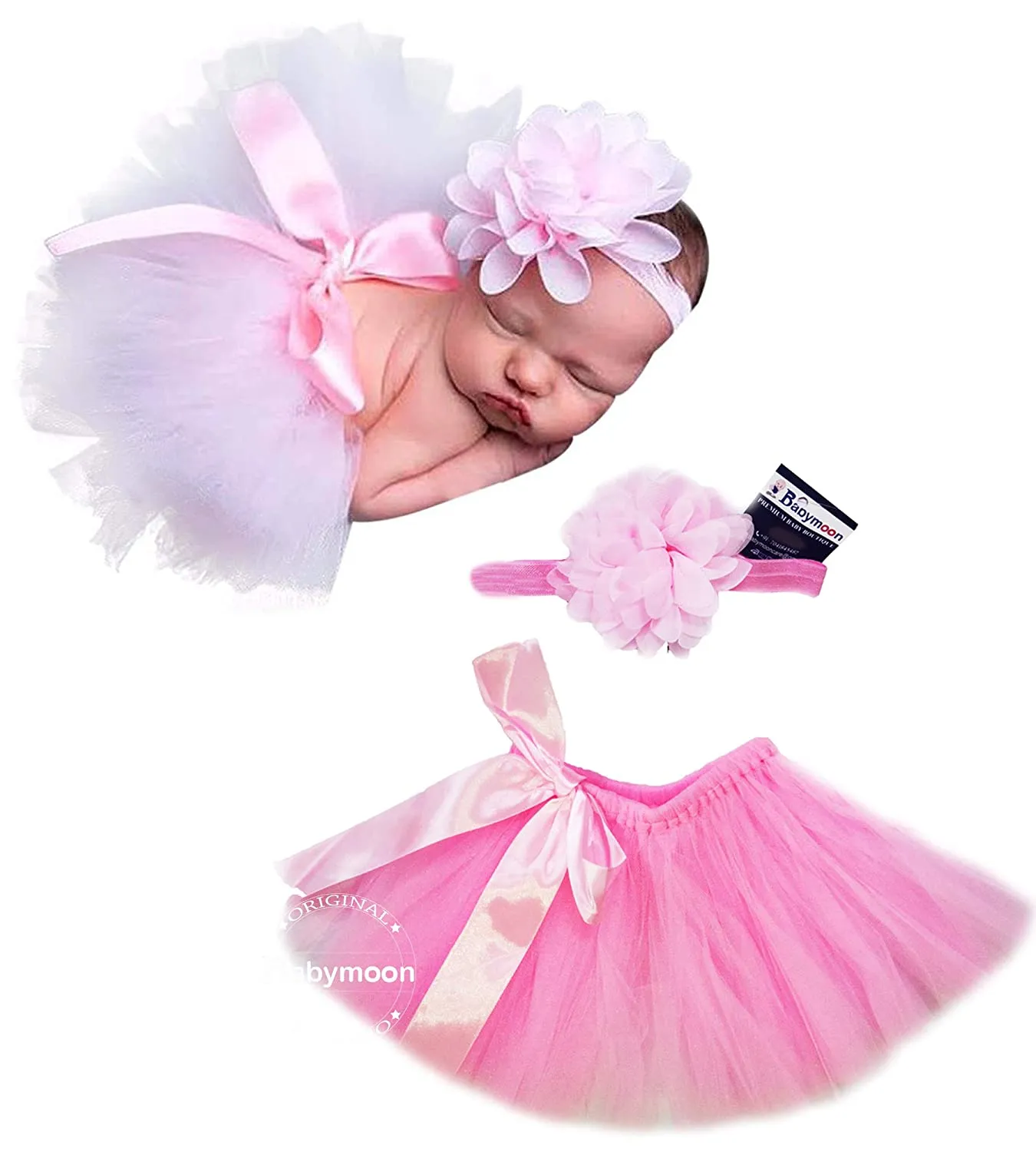 Babymoon Tutu Skirt Newborn Photography Outfit Costume - Pink