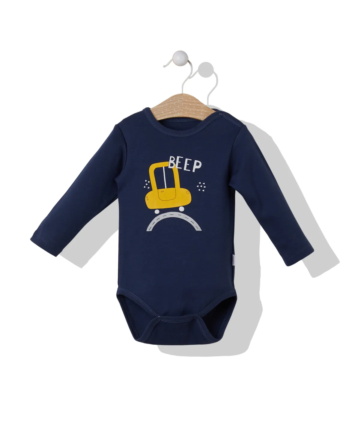 Bebetto Long Sleeve Bodysuit Car Navy (12-36mths)