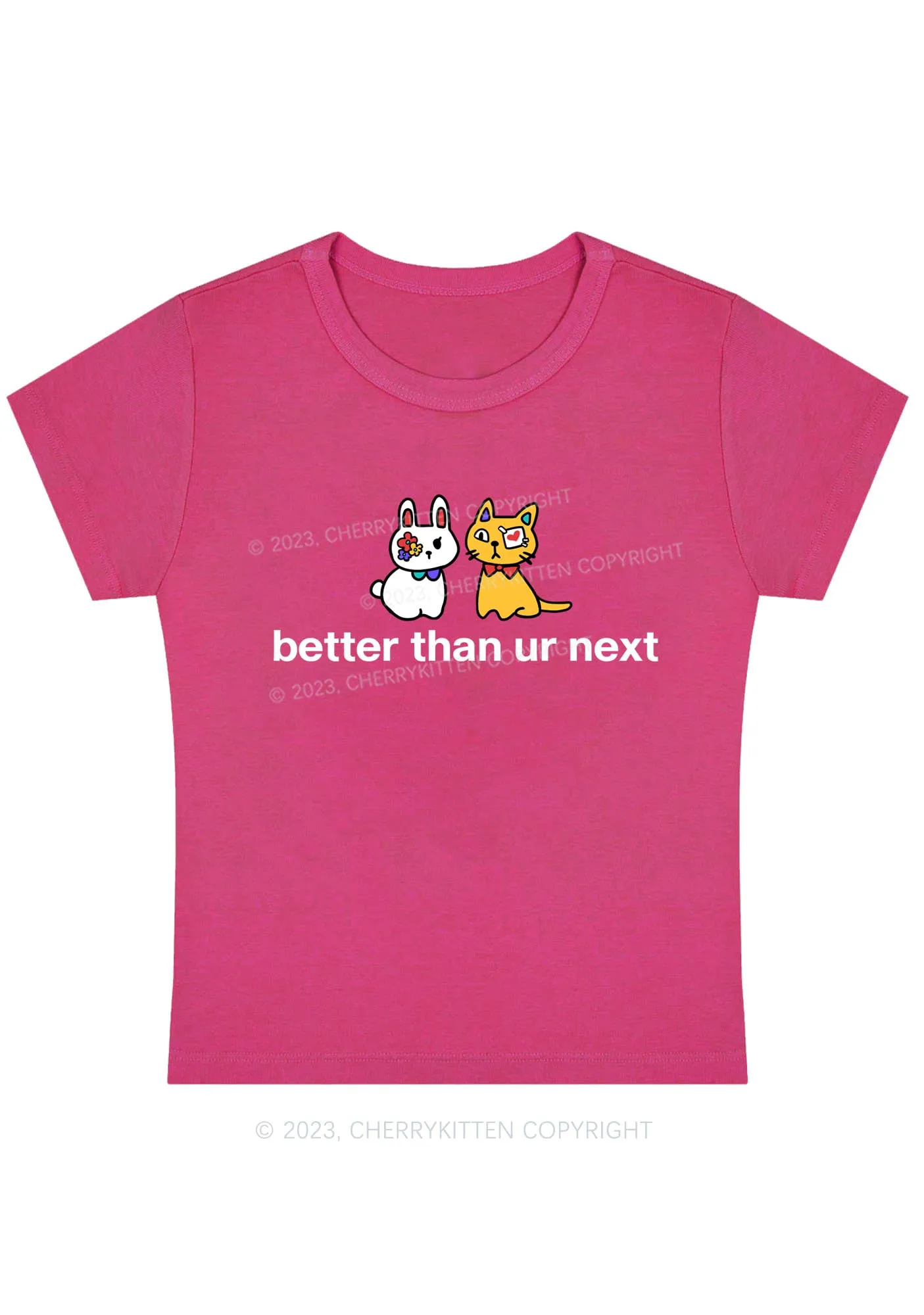 Better Than Ur Next Cat Y2K Baby Tee Cherrykitten