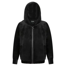 Black Velour Hoodie