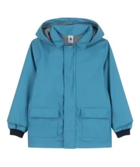 Blue Lined Hooded Raincoat