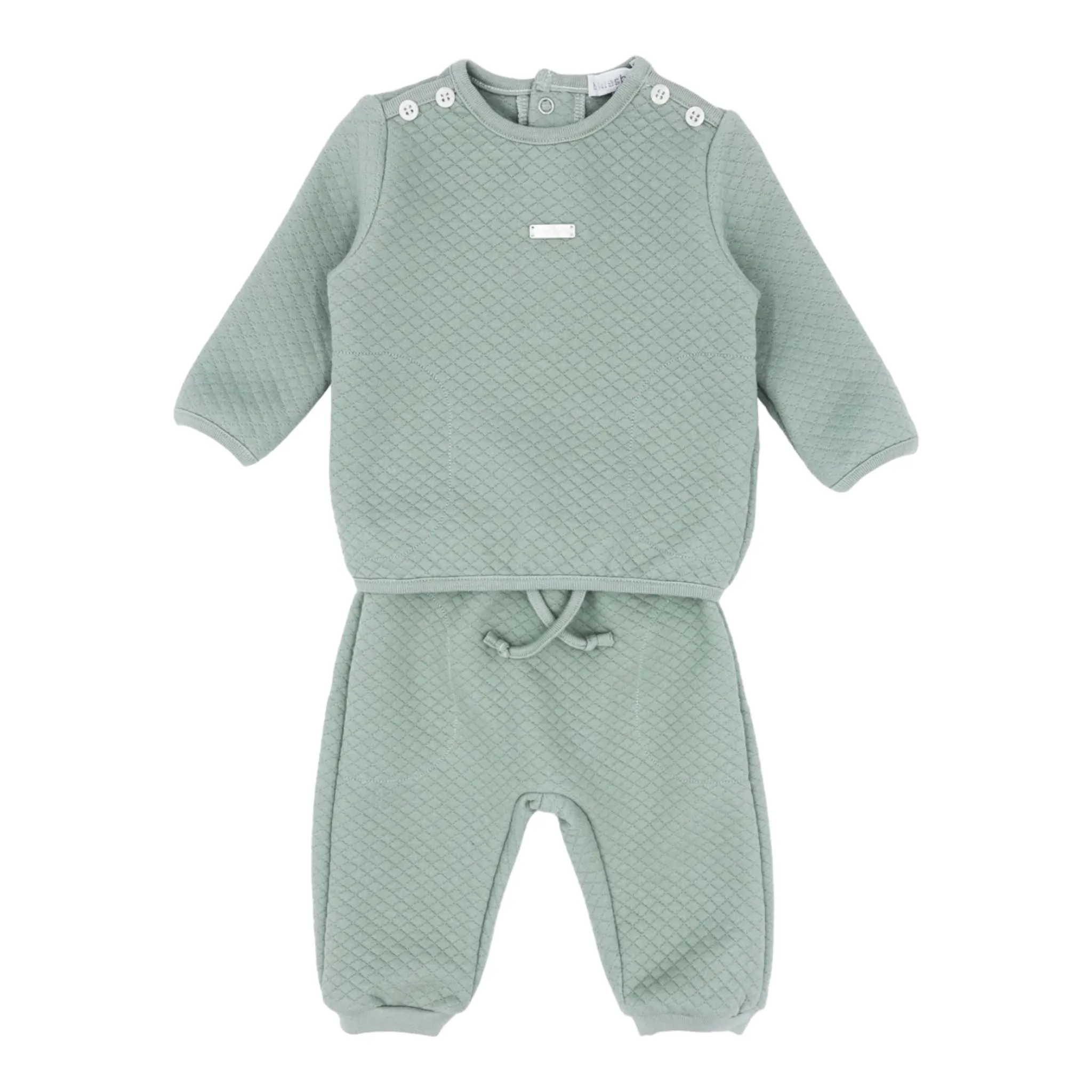 blues baby - 2 piece diamond jacquard jog set, sage