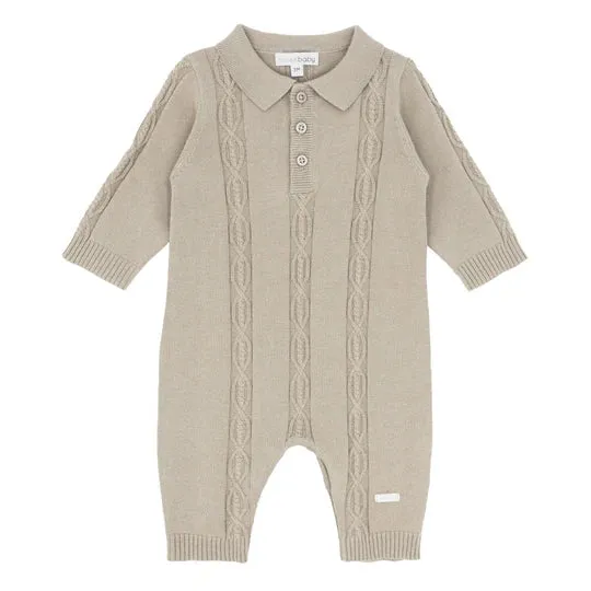 blues baby - Beige cable knit all in one,