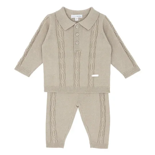 blues baby - Beige knitted 2 piece set