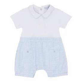 blues baby - Pale blue and white romper