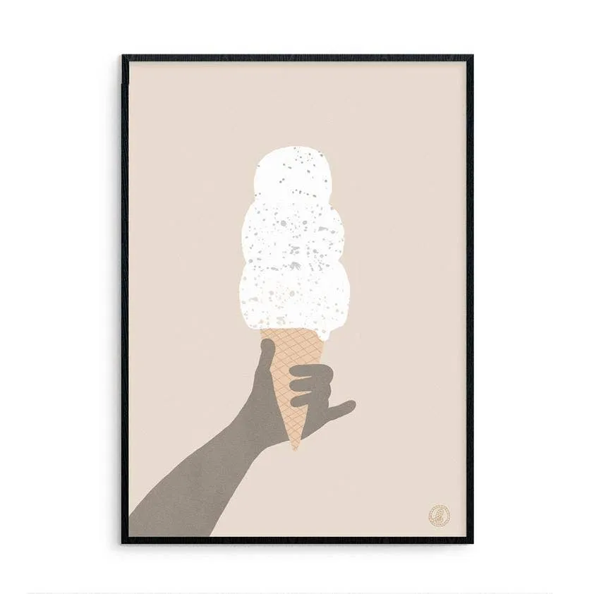 Born Lucky - Life Is Sweet Pink Ice Cream Art Print