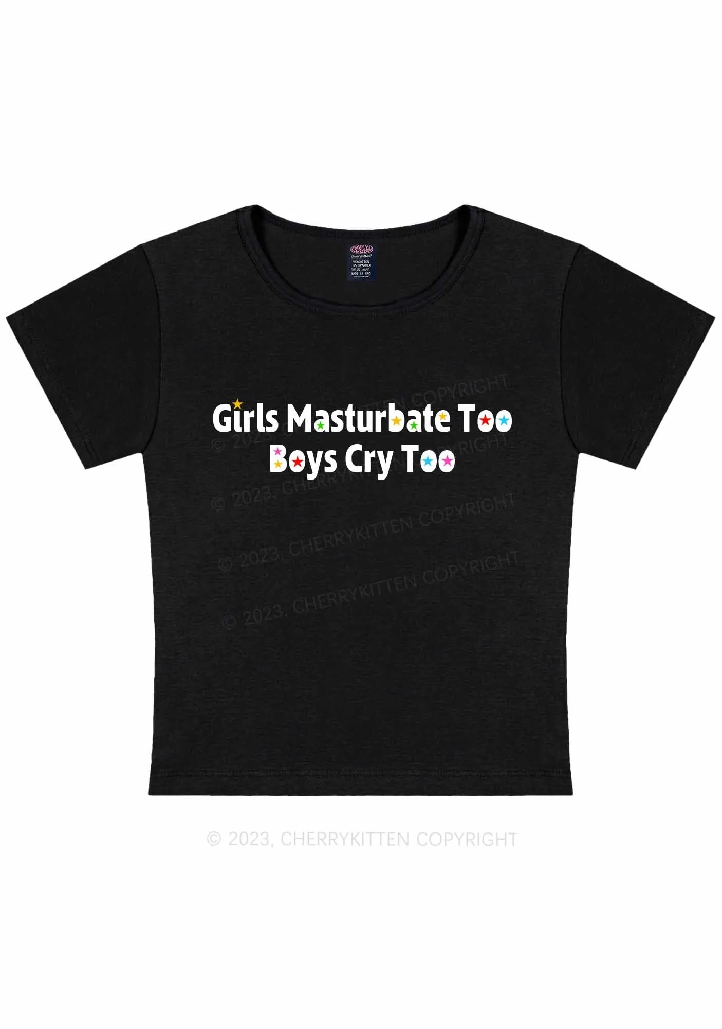 Boys Cry Too Y2K Baby Tee Cherrykitten