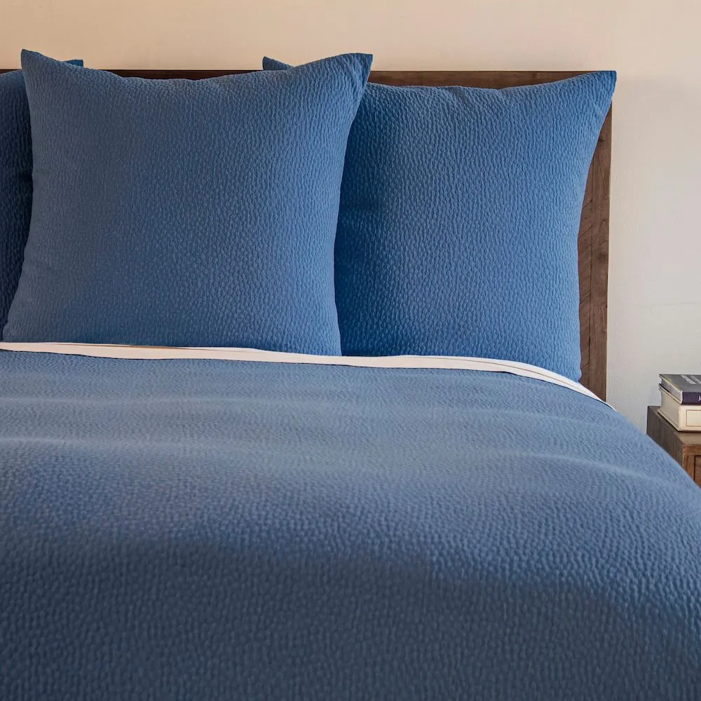 Bubble Navy Matelassé Coverlet Set by Ann Gish