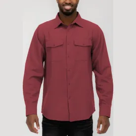 Burgundy Brushed Flannel Shirt