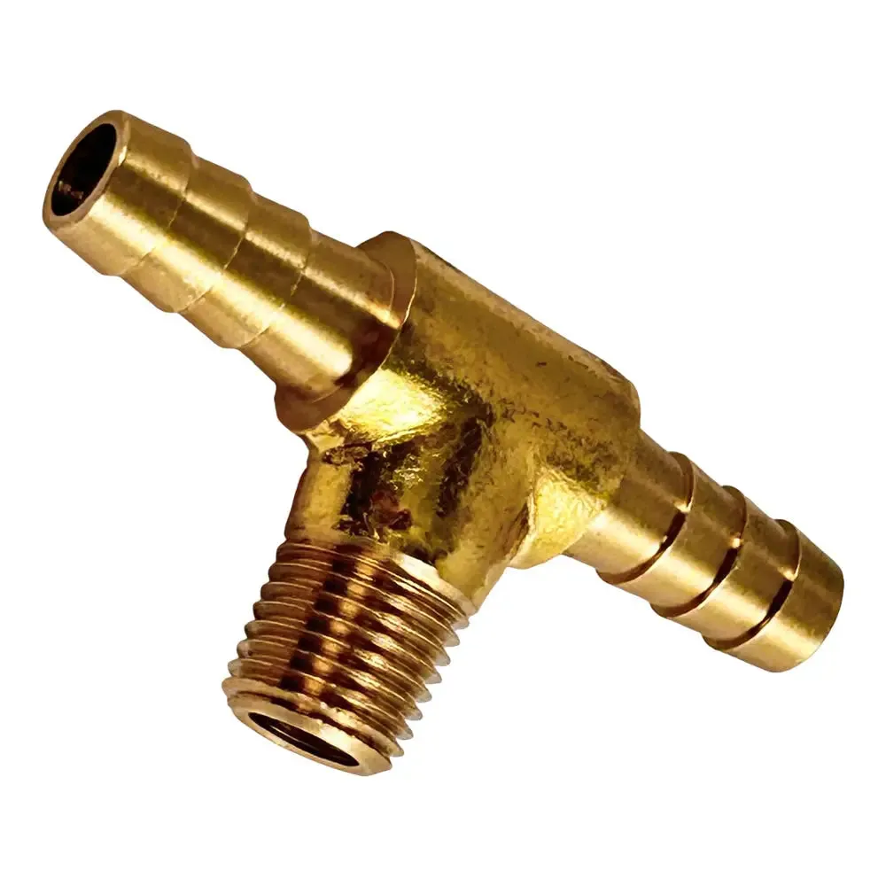 Coats Male Barb Tee Fittings, Brass, 3/8" Barbs x 1/4" NPT - 8184467