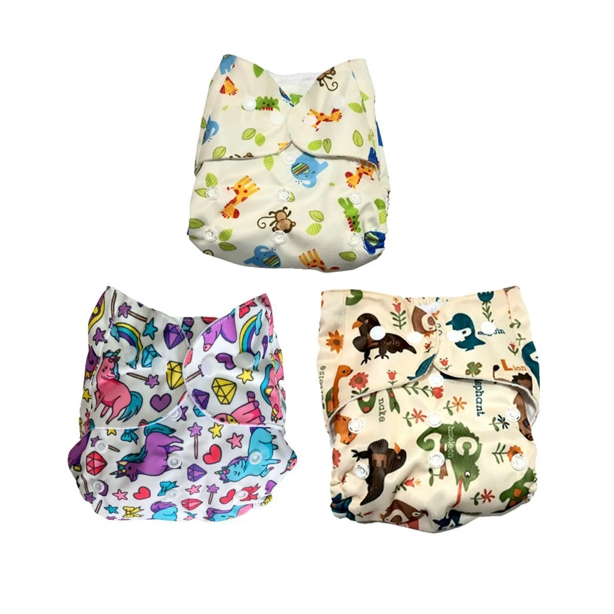 Combo of 3 Reusable Diapers - Option N