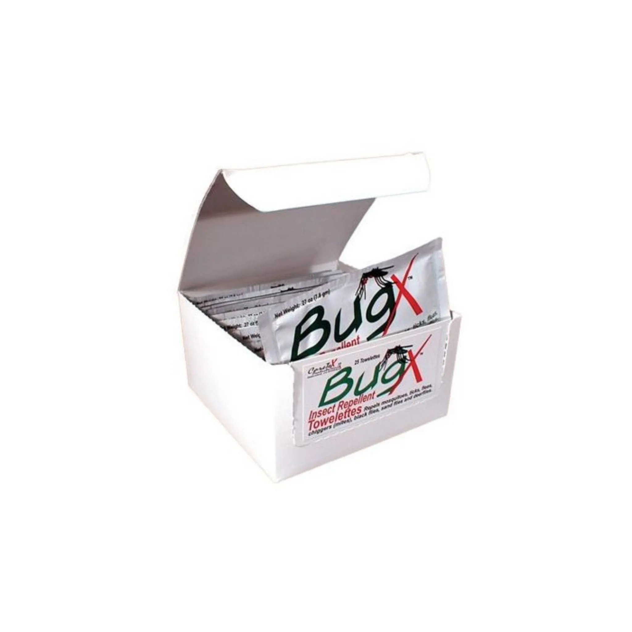 Coretex 12640 Bug X Insect Repellent 30% DEET Towelettes, Clam Shell, Case of 100