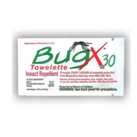 Coretex 12642 Bug X Insect Repellent 30% DEET Towelettes, Bulk Pack, Case of 100