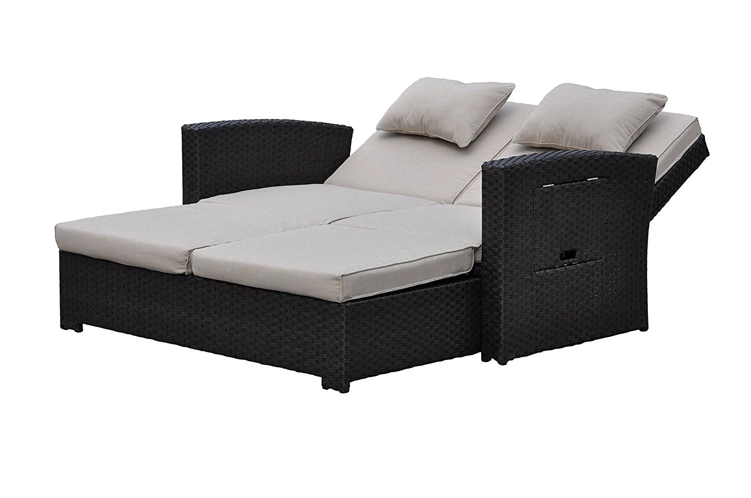 Courtyard Casual Miranda Outdoor Loveseat to Daybed Combo with Cushions