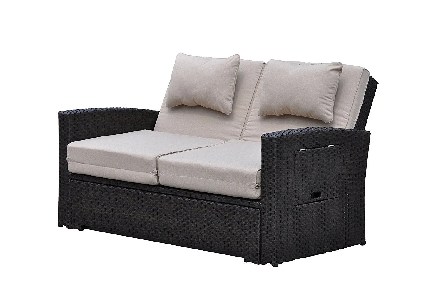 Courtyard Casual Miranda Outdoor Loveseat to Daybed Combo with Cushions