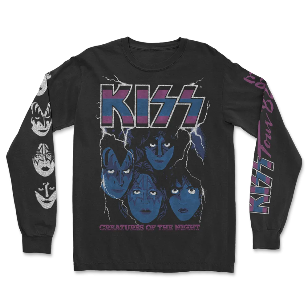 Creatures Tour '82-'83 Longsleeve   Creatures Of The Night 40th Anniversary 9LP Super Deluxe (Limited Edition Glow-In-The-Dark Vinyl) Bundle