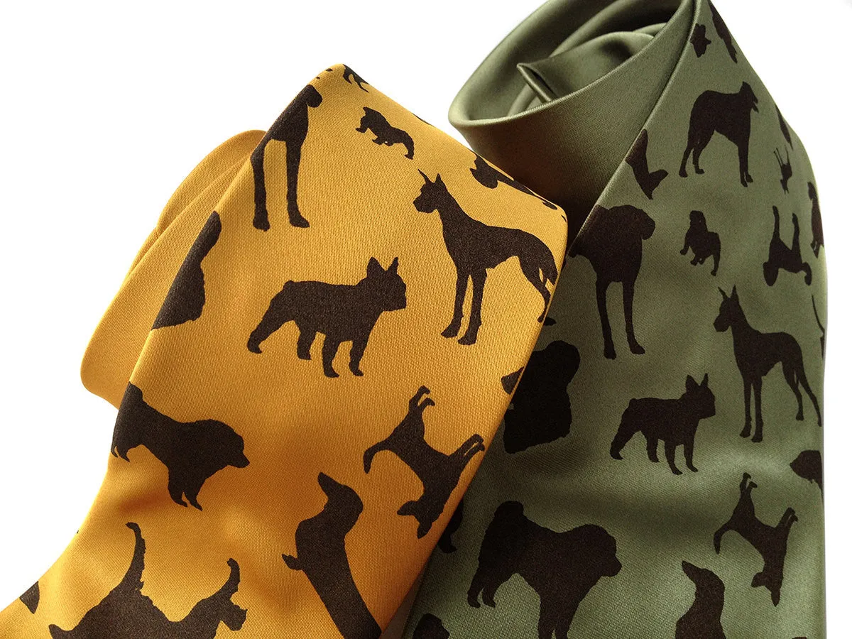 Dog Print Necktie. "Putting on the Dog" microfiber tie.