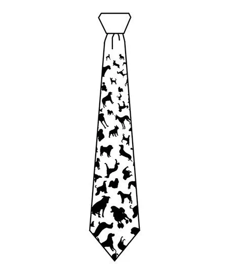 Dog Print Necktie. "Putting on the Dog" microfiber tie.