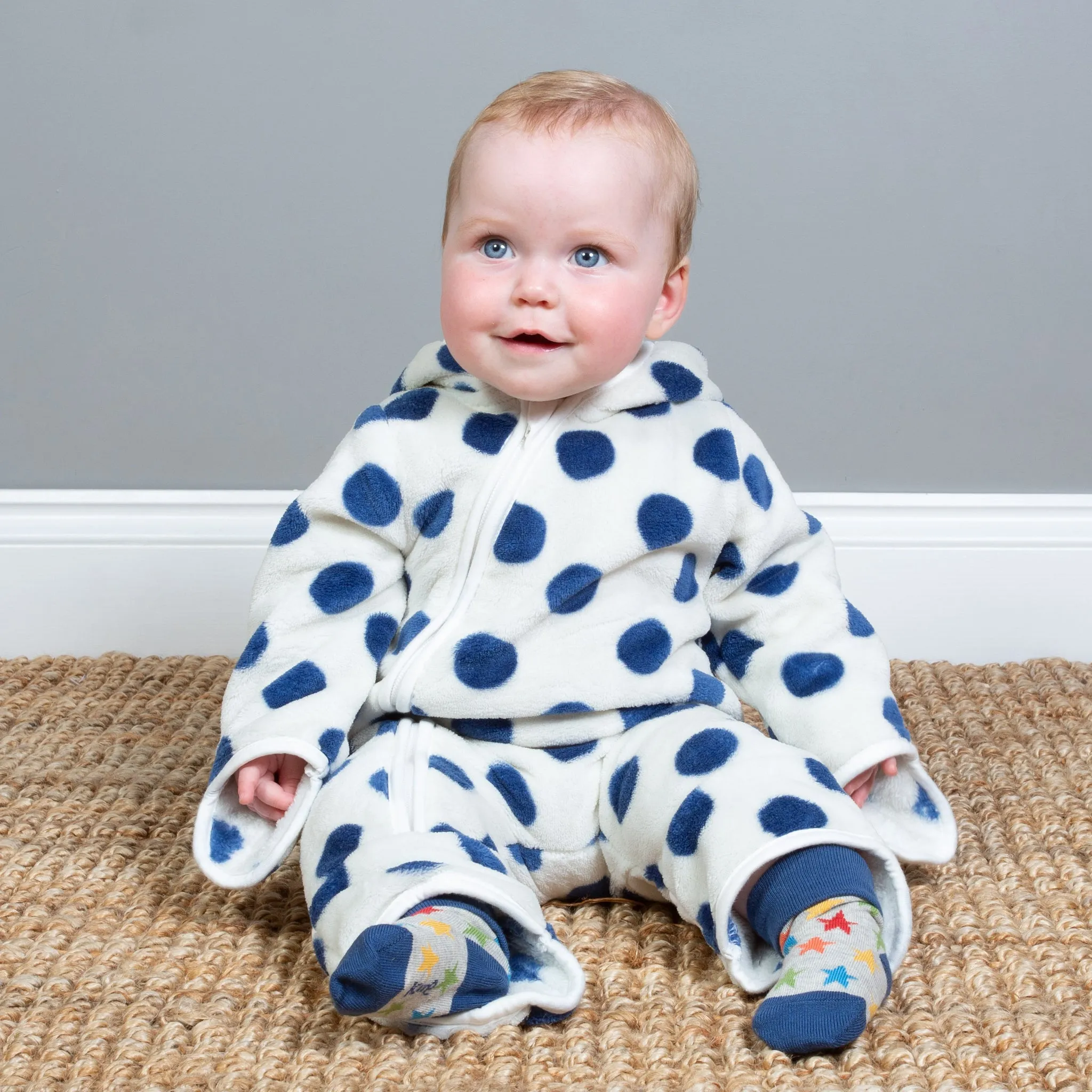 Dotty fleece onesie