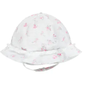 Emile et Rose - white sun hat with pink floral print, Diane