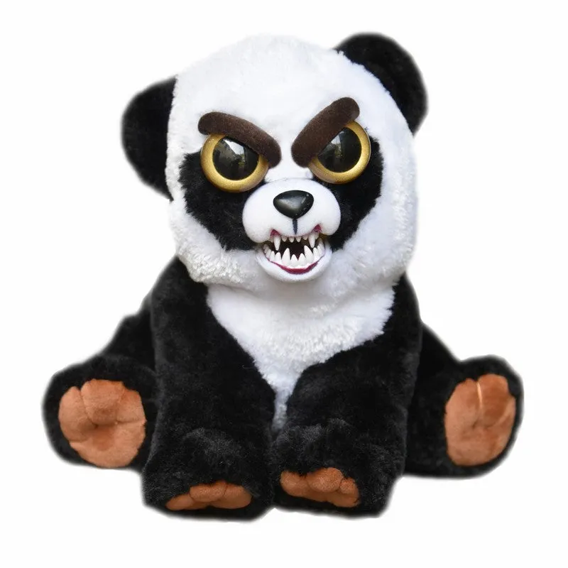 Feisty Pets by William Mark- Black Belt Bobby- Adorable 8.5" Plush Stuffed Panda Bear That Turns Feisty With a Squeeze!