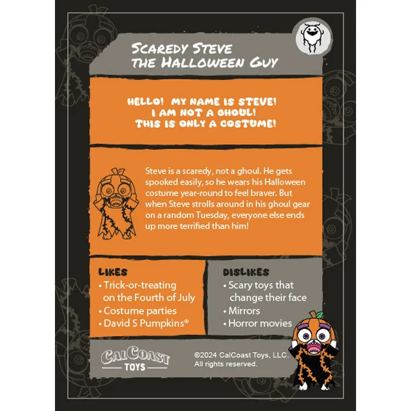 Feisty Pets® Scaredy Steve the Halloween Guy